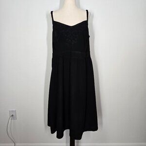 TORRID black mini dress spaghetti straps  sweetheart neckline with lace Sz 14